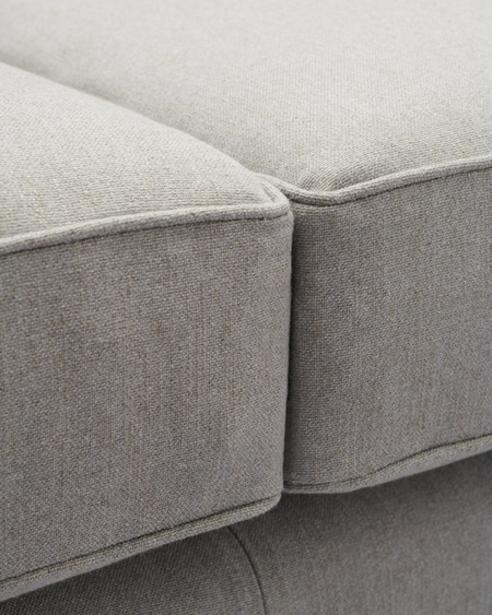 Close up of grey sofa cushions
